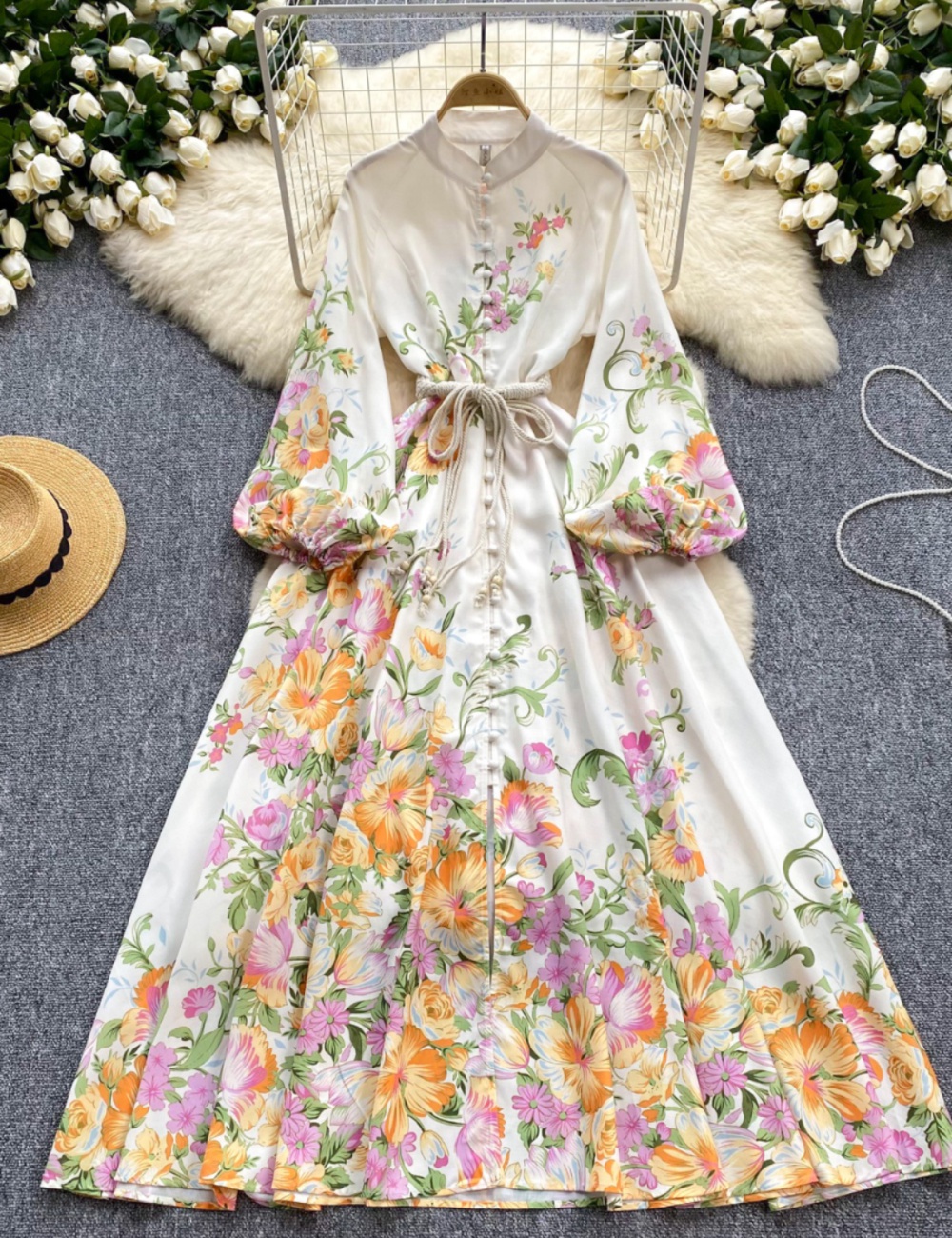 Printing European style dress court style formal dress