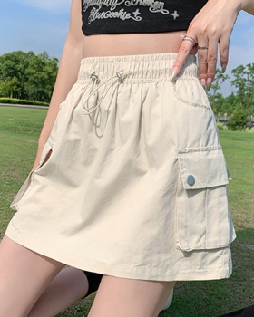 Summer A-line short skirt anti emptied elastic waist skirt