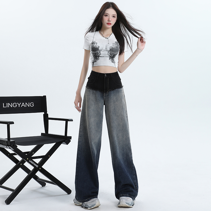 Spicegirl jeans gradient long pants for women