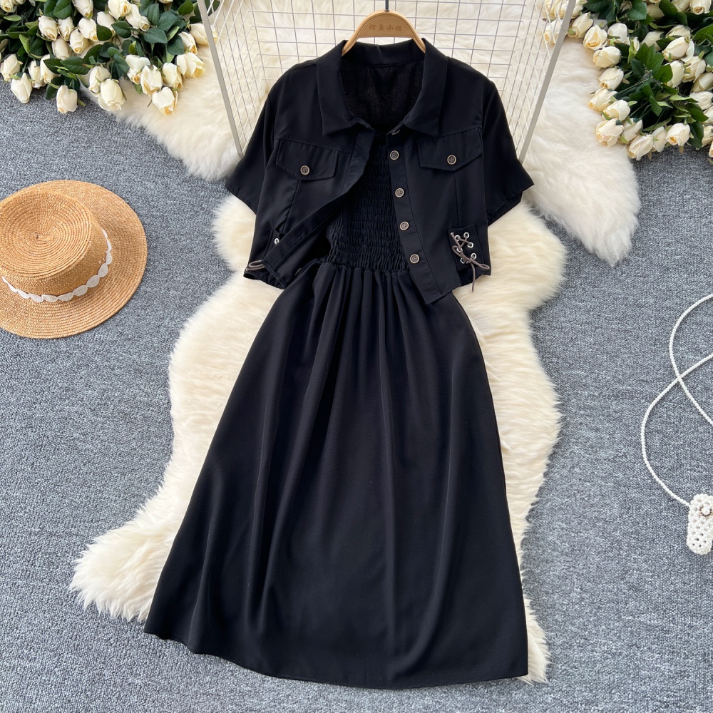 Sling shirt fashion dress 2pcs set for women