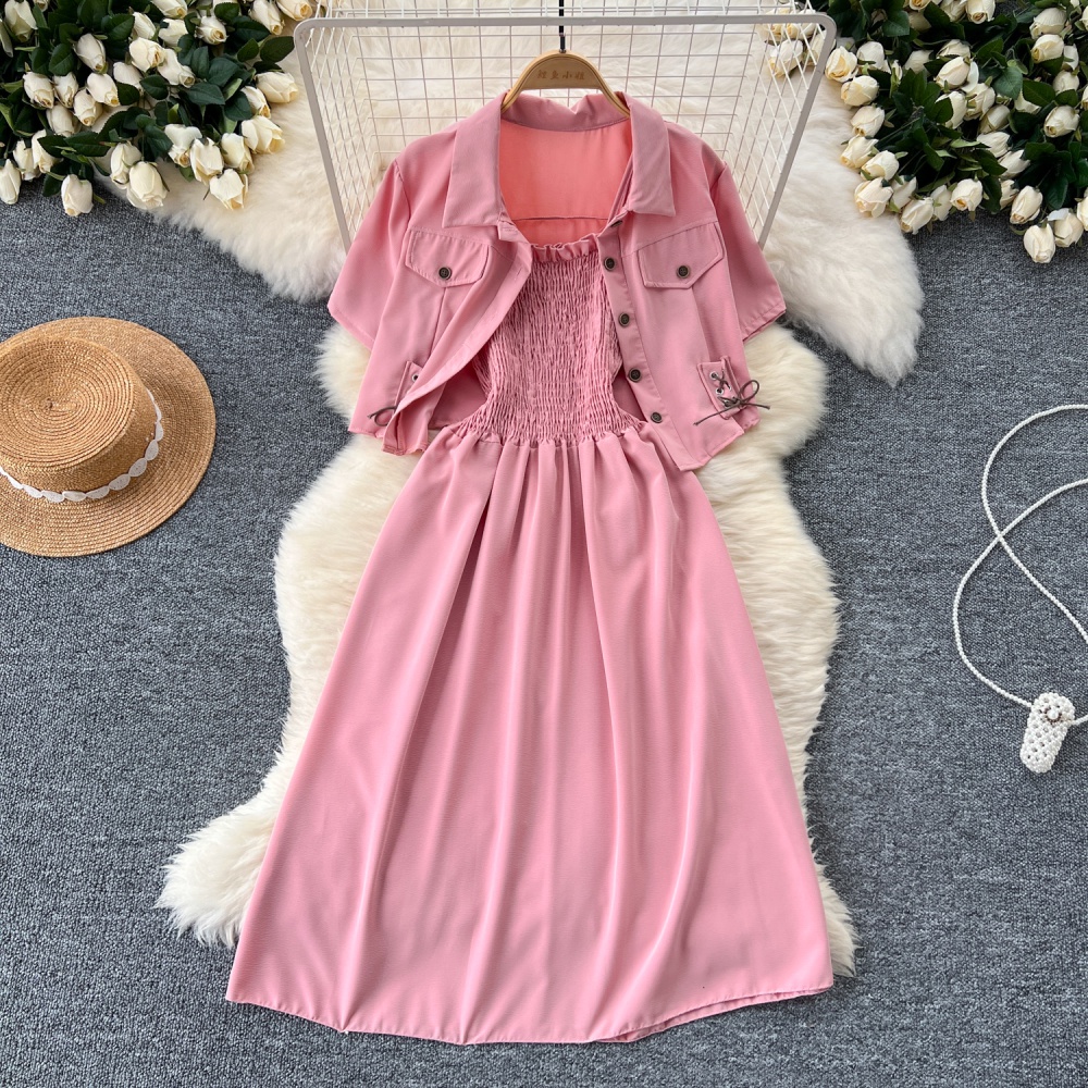 Sling shirt fashion dress 2pcs set for women