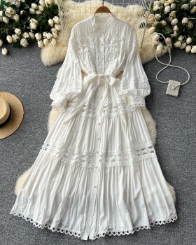 Elegant retro France style dress splice lace formal dress