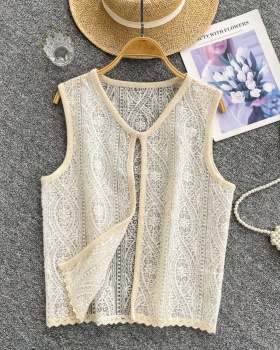 All-match retro tops crochet cardigan for women