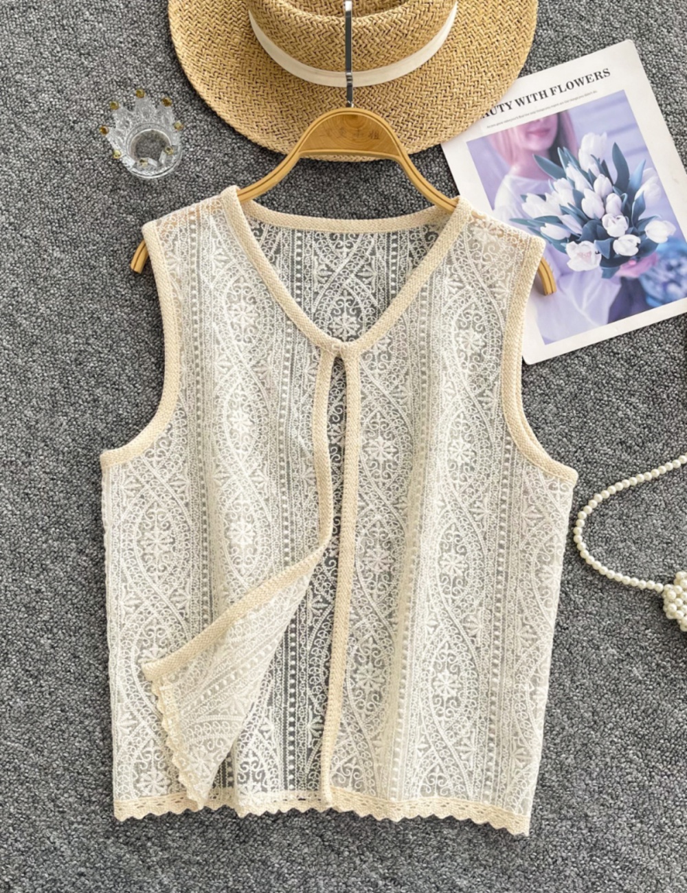 All-match retro tops crochet cardigan for women