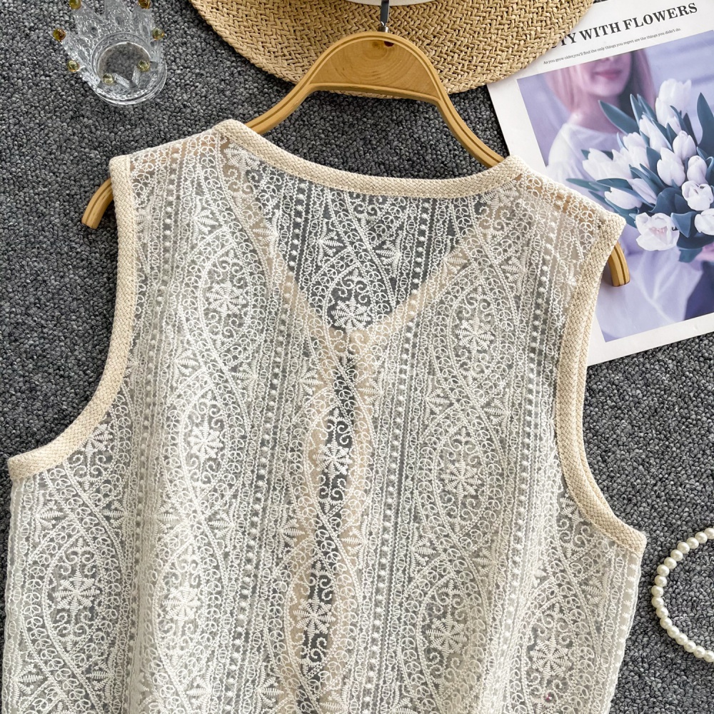 All-match retro tops crochet cardigan for women