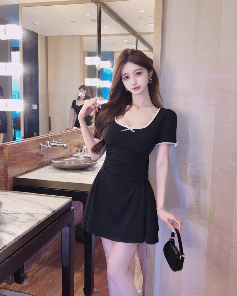 A-line hollow slim romantic dress for women