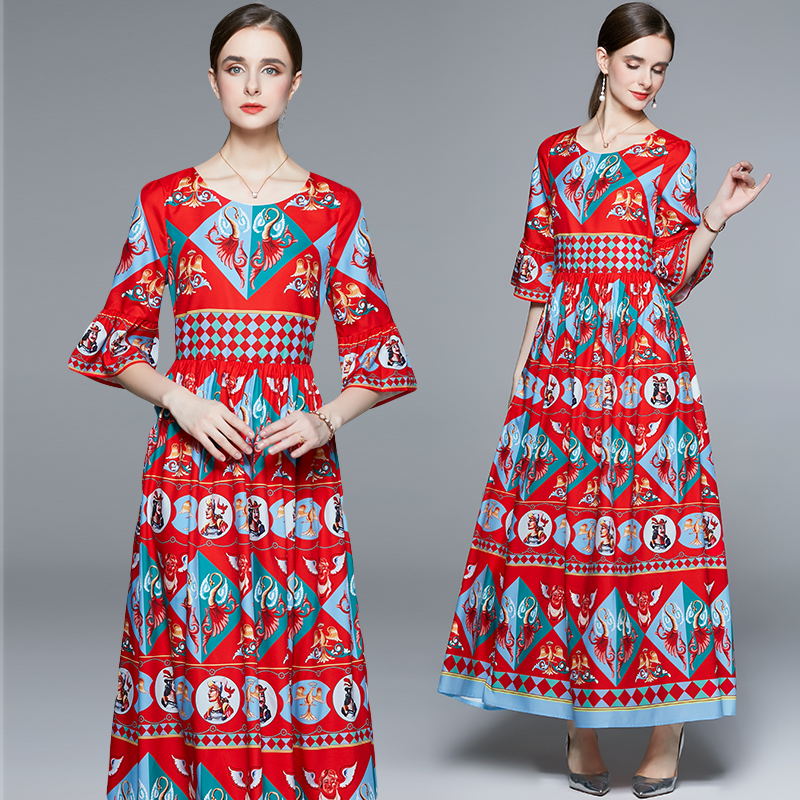 Temperament long long dress Bohemian style dress