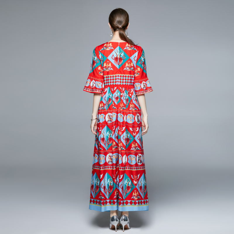 Temperament long long dress Bohemian style dress