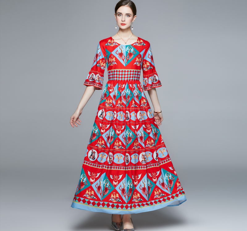 Temperament long long dress Bohemian style dress