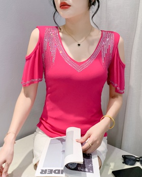 Summer short sleeve slim double T-shirt for women