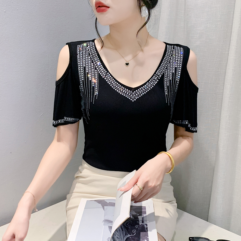 Summer short sleeve slim double T-shirt for women