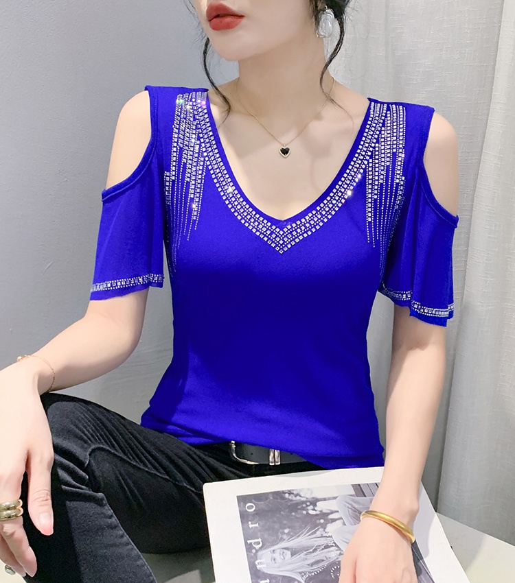 Summer short sleeve slim double T-shirt for women