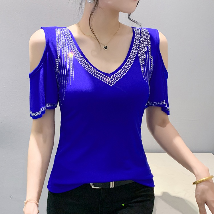 Summer short sleeve slim double T-shirt for women