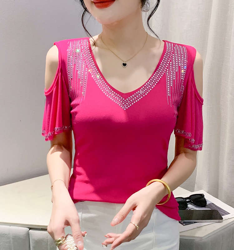 Summer short sleeve slim double T-shirt for women