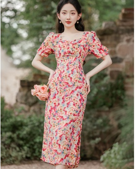 Blooming Chinese style painting dress