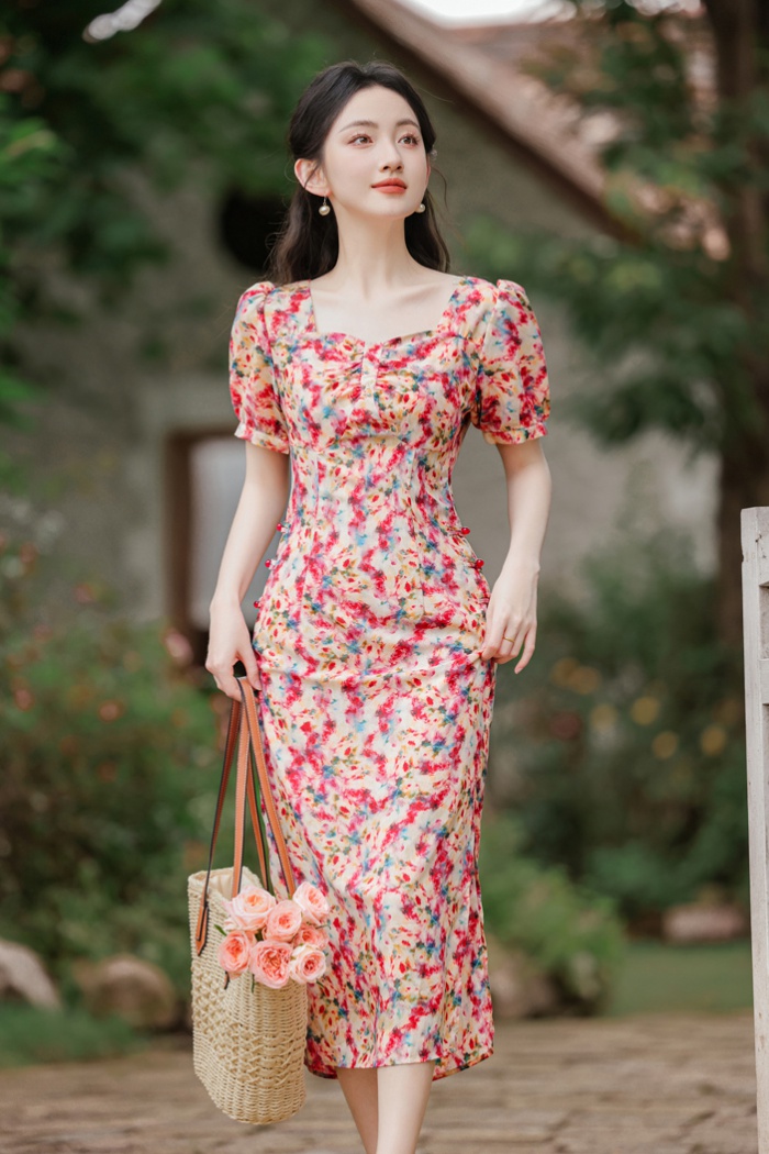 Blooming Chinese style painting dress