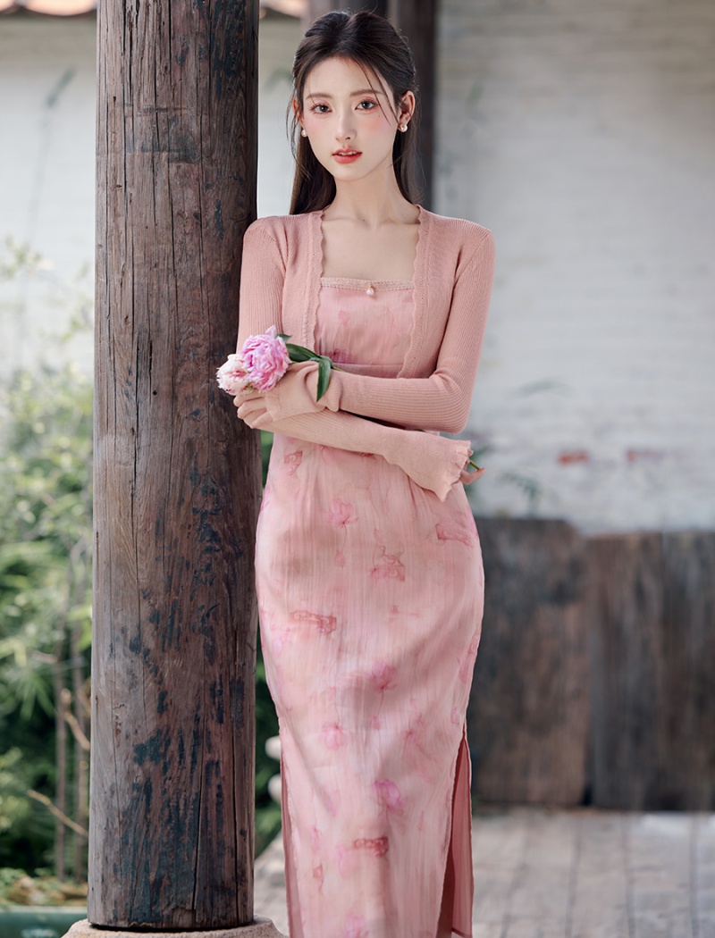 Chinese style strap dress