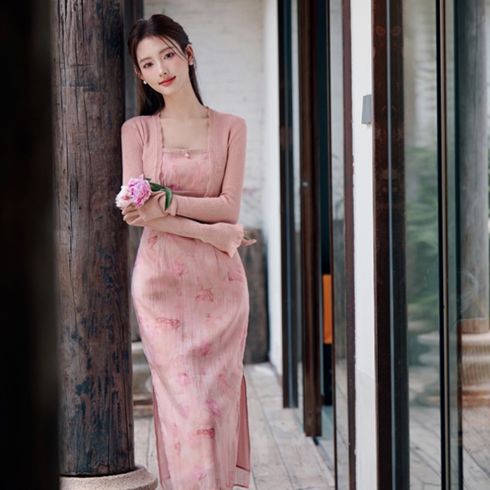 Chinese style strap dress