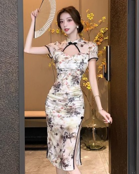 Chinese style split cheongsam summer sexy dress for women
