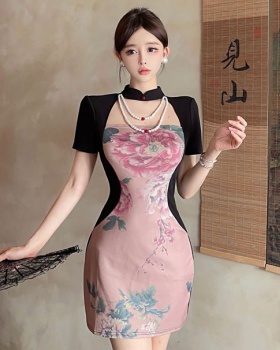 Chinese style long dress package hip cheongsam for women