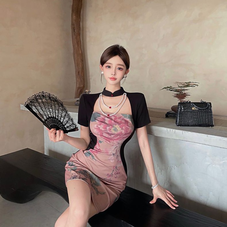 Chinese style long dress package hip cheongsam for women