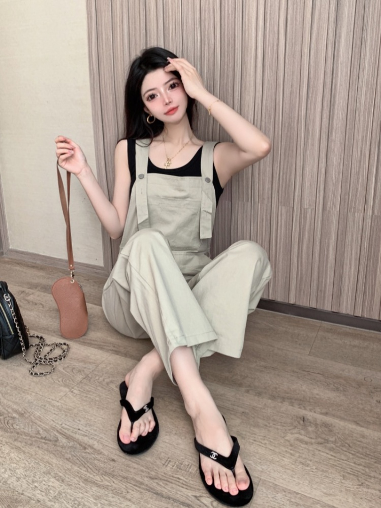 Slim Casual bib pants loose summer jumpsuit for women