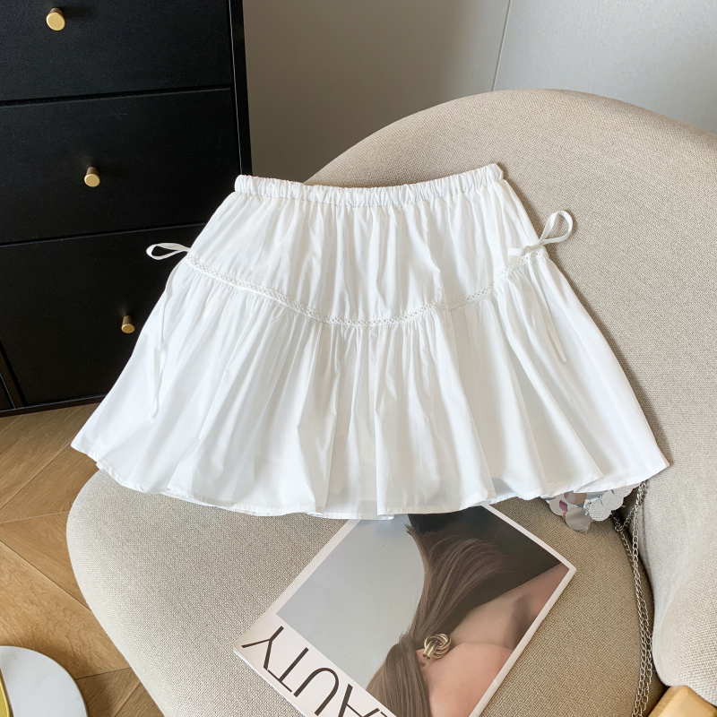 All-match sweet summer skirt white Korean style slim puff skirt