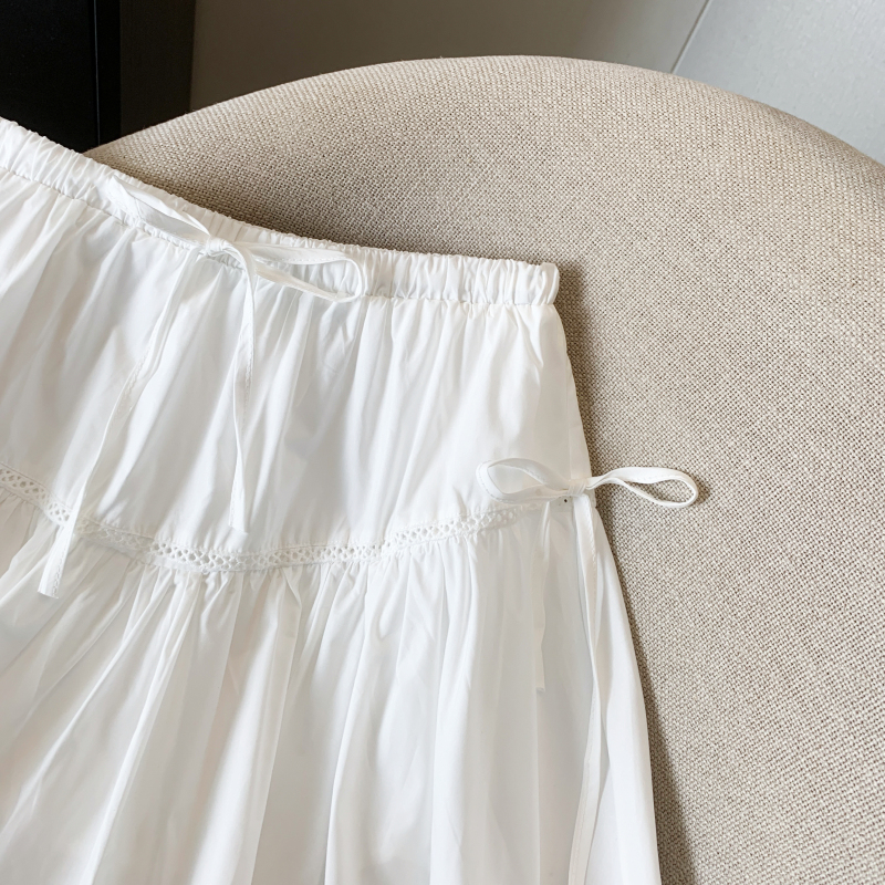 All-match sweet summer skirt white Korean style slim puff skirt