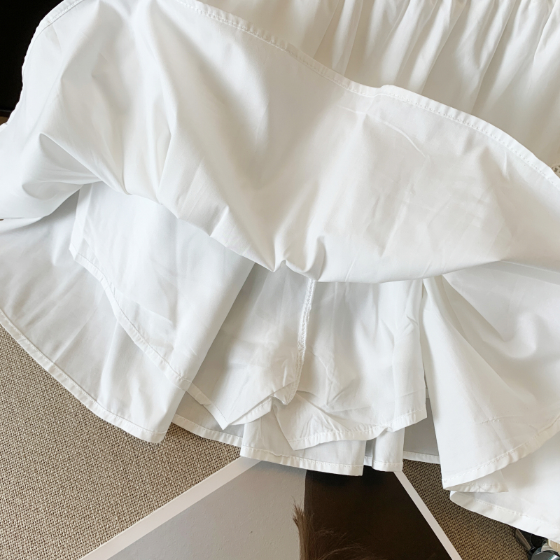 All-match sweet summer skirt white Korean style slim puff skirt