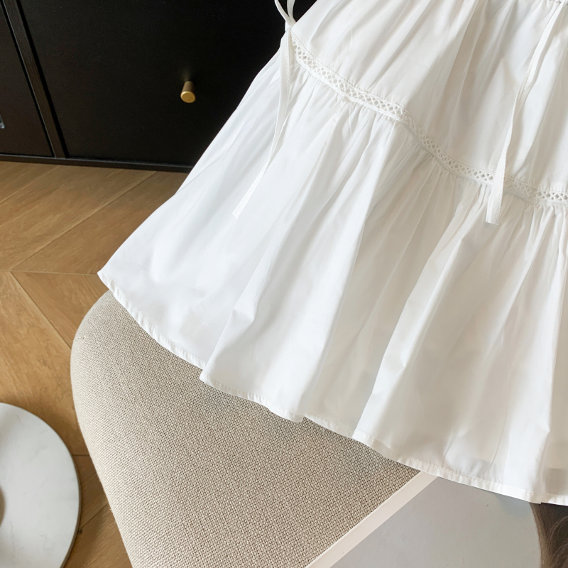 All-match sweet summer skirt white Korean style slim puff skirt