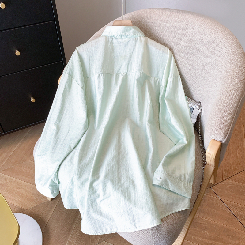 Embroidery simple sunscreen shirts pure lapel coat