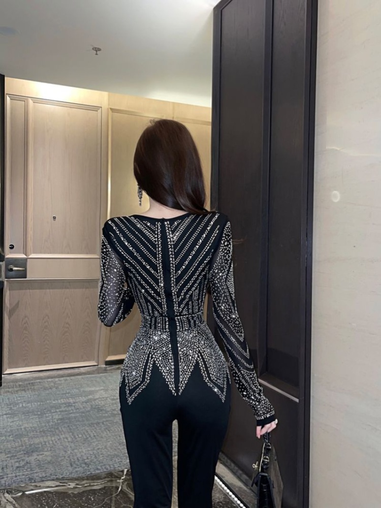 Pure fashion rhinestone European style jumpsuit