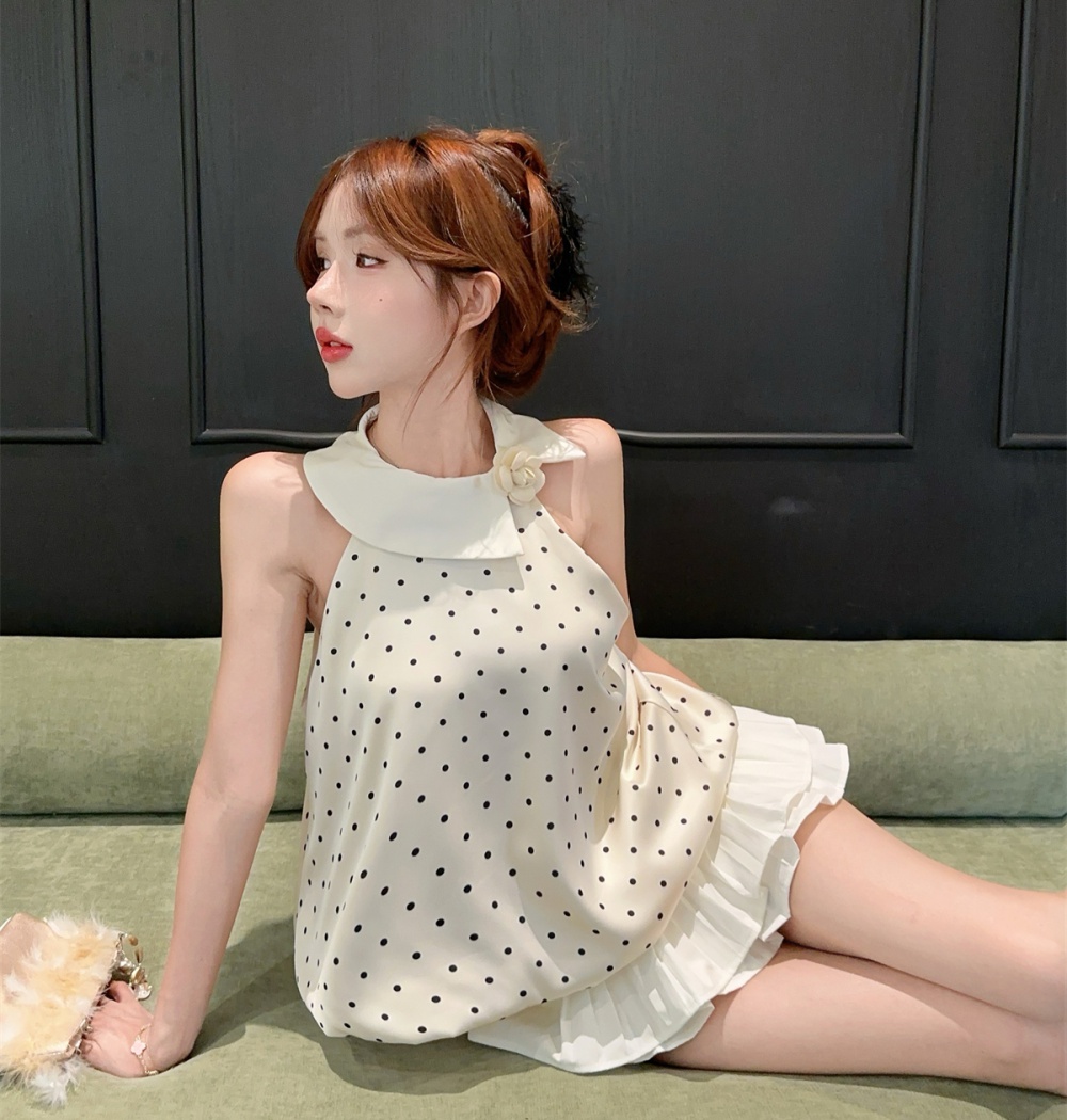 A-line tops stereoscopic small shirt for women