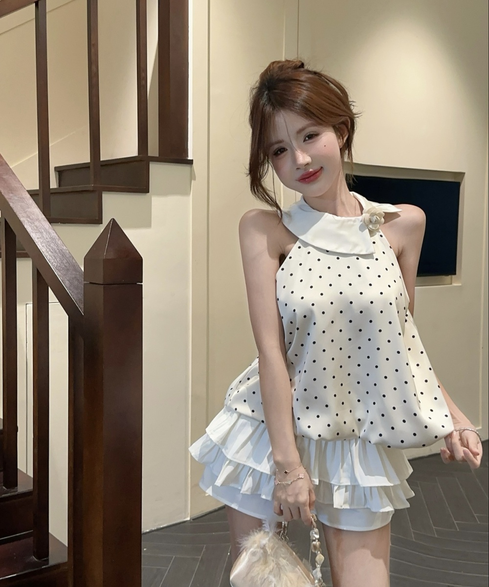 A-line tops stereoscopic small shirt for women