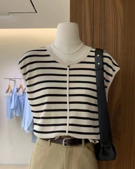 Stripe loose boats sleeve tops retro cool shirts for women