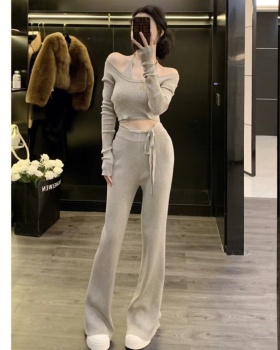 Chanelstyle long pants 2pcs set for women