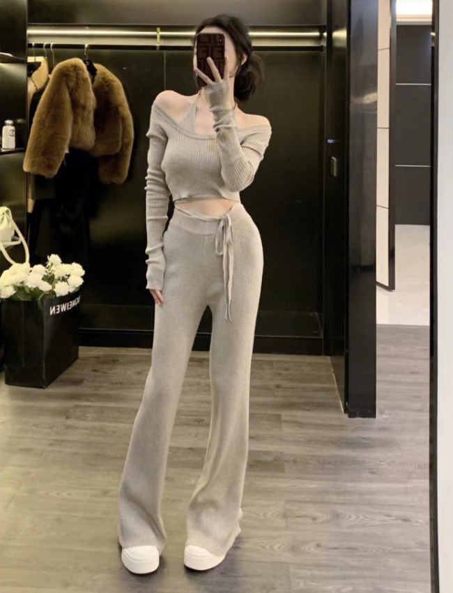 Chanelstyle long pants 2pcs set for women