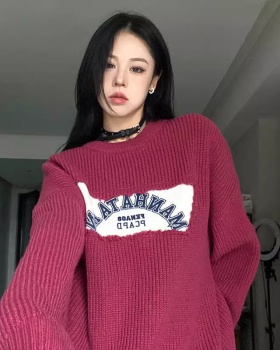 Round neck tops autumn and winter sweater for women