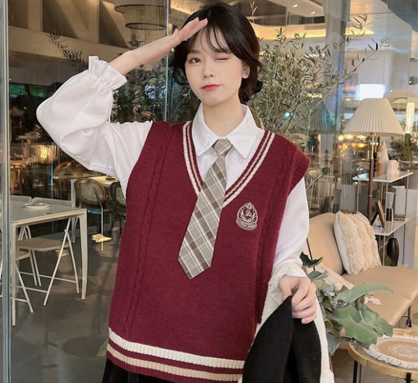 Autumn and winter sweater knitted waistcoat for women