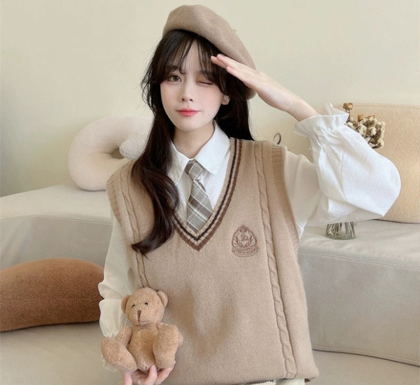 Autumn and winter sweater knitted waistcoat for women