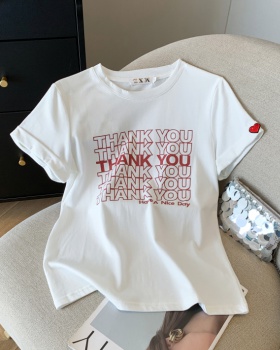 Unique fashion T-shirt letters tops for women