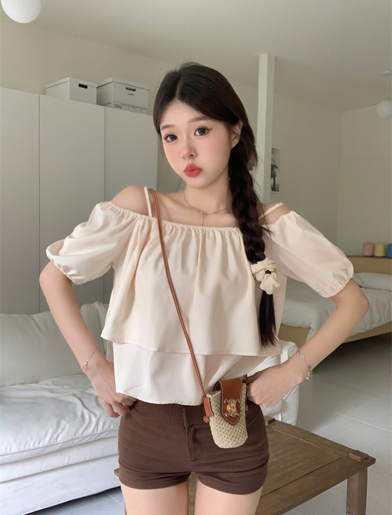 Temperament summer tops sling unique shirt