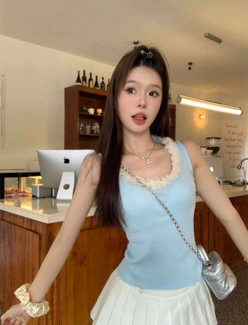 U-neck stereoscopic vest enticement tops for women