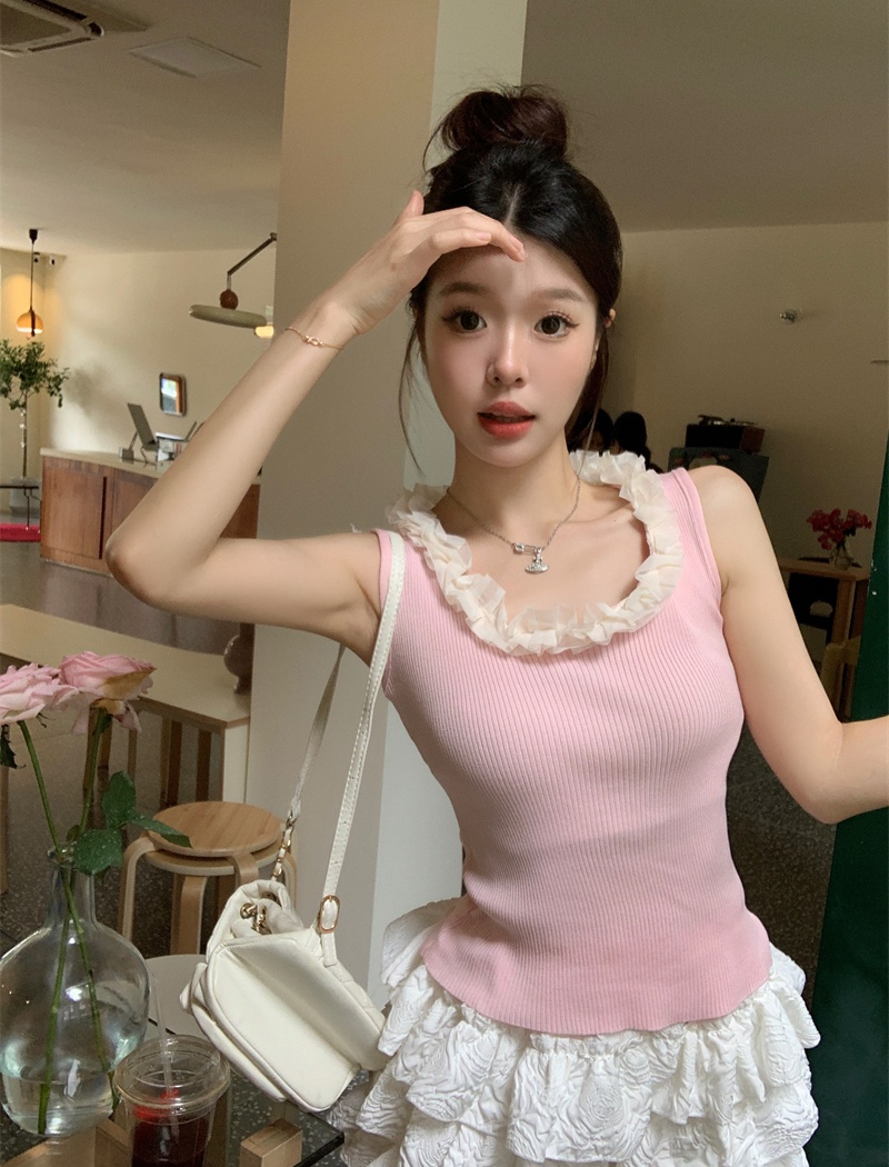 U-neck stereoscopic vest enticement tops for women