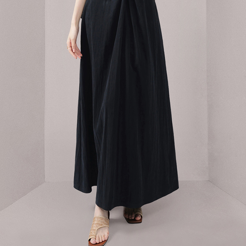 Long pinched waist elegant summer dress for women