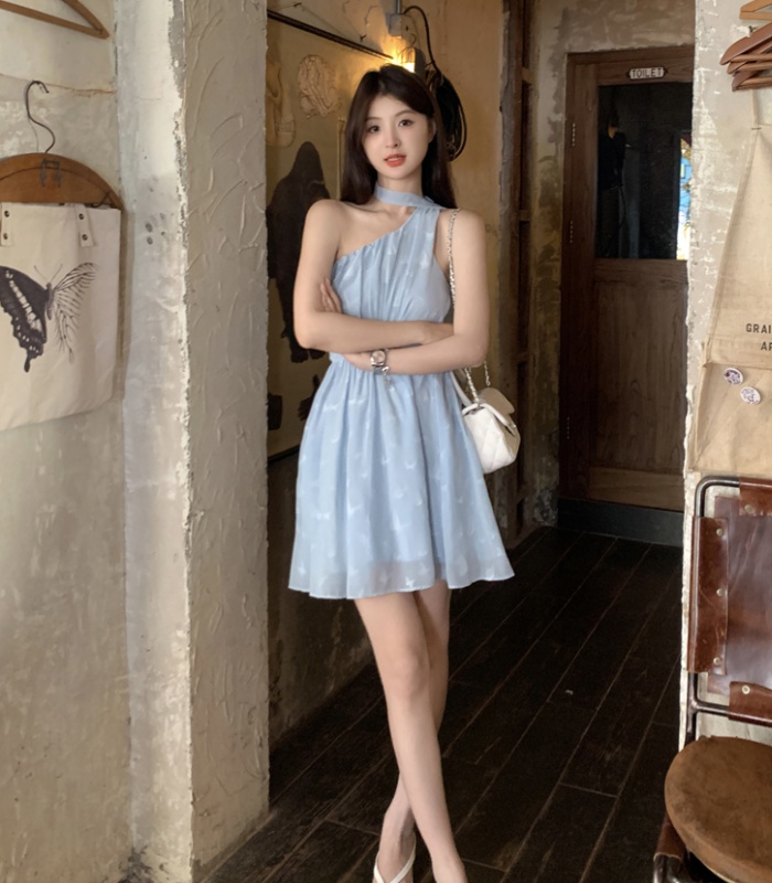 Summer strapless short streamer lady dress for women