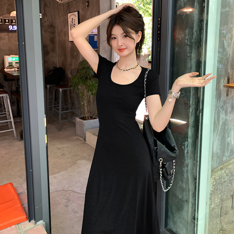 Long halter all-match summer sexy slim retro dress