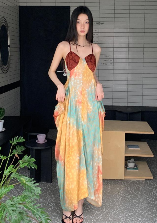 Vacation sling romantic long dress