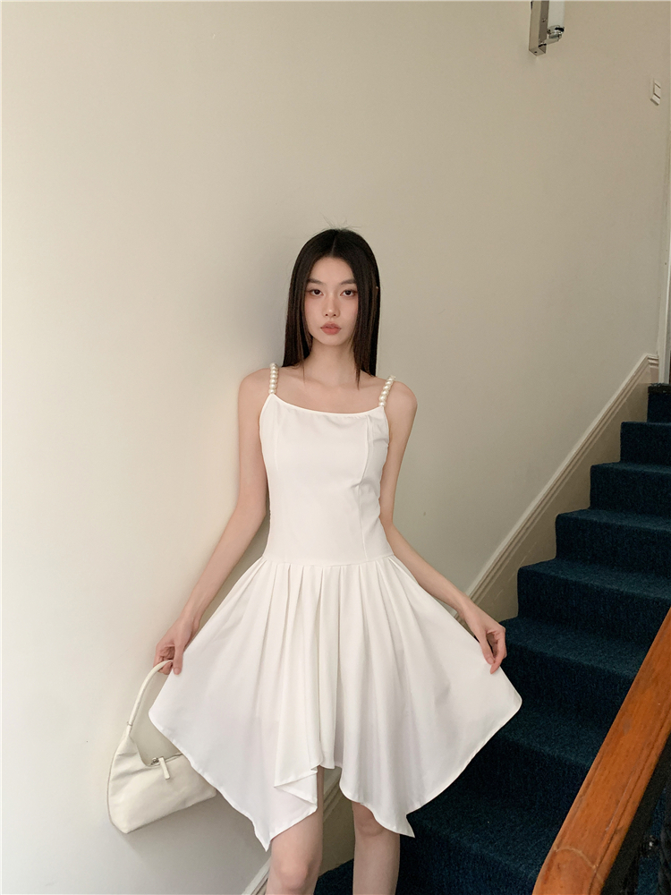 Special white pearl sling dress