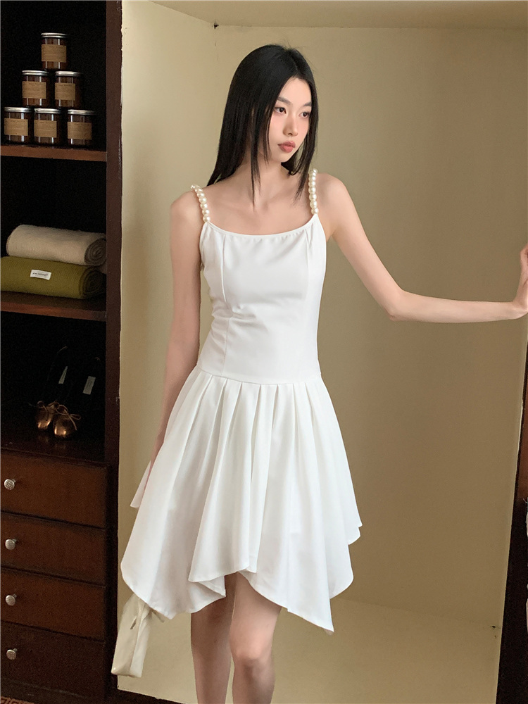 Special white pearl sling dress